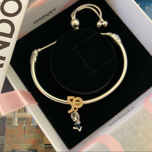 Disney 50 Anniversary Pandora Bracelet and Mickey Charm Set SOLD OUT EVERYWHERE - Picture 2 of 9